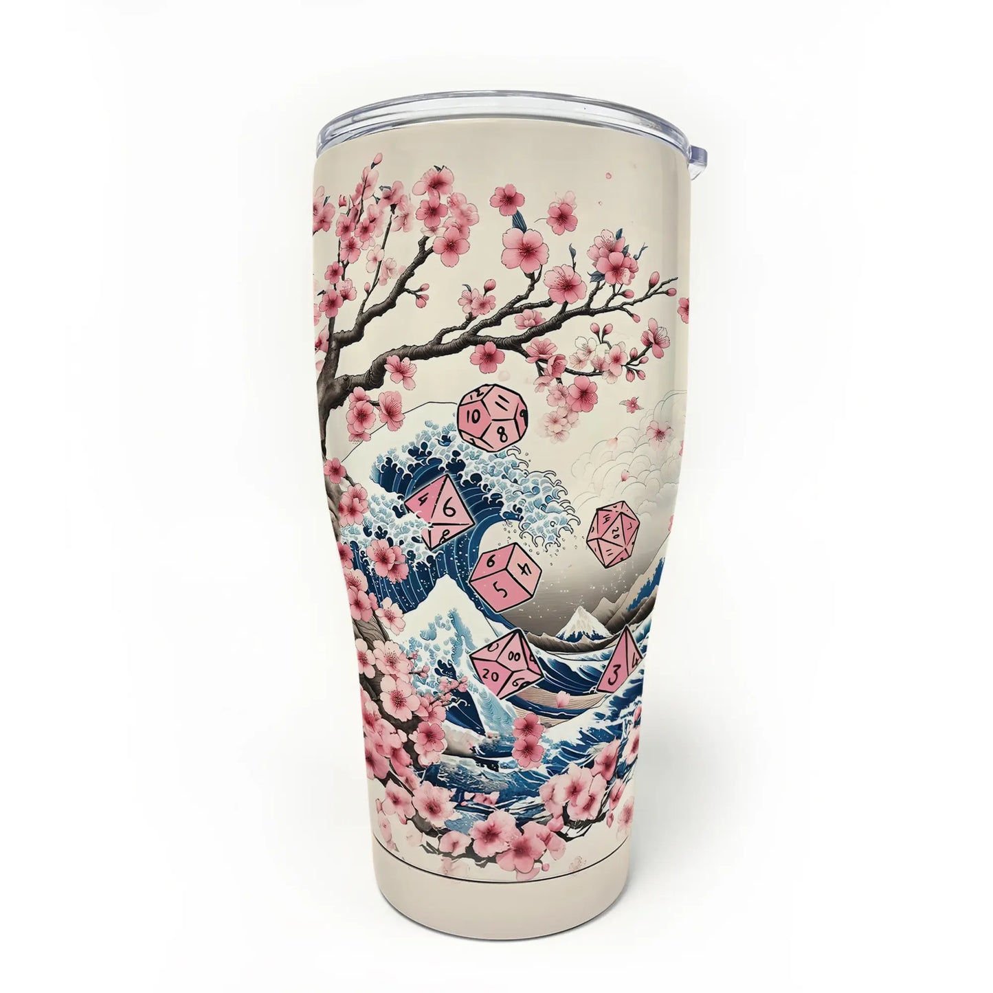 Pink Flower Dice Tumbler