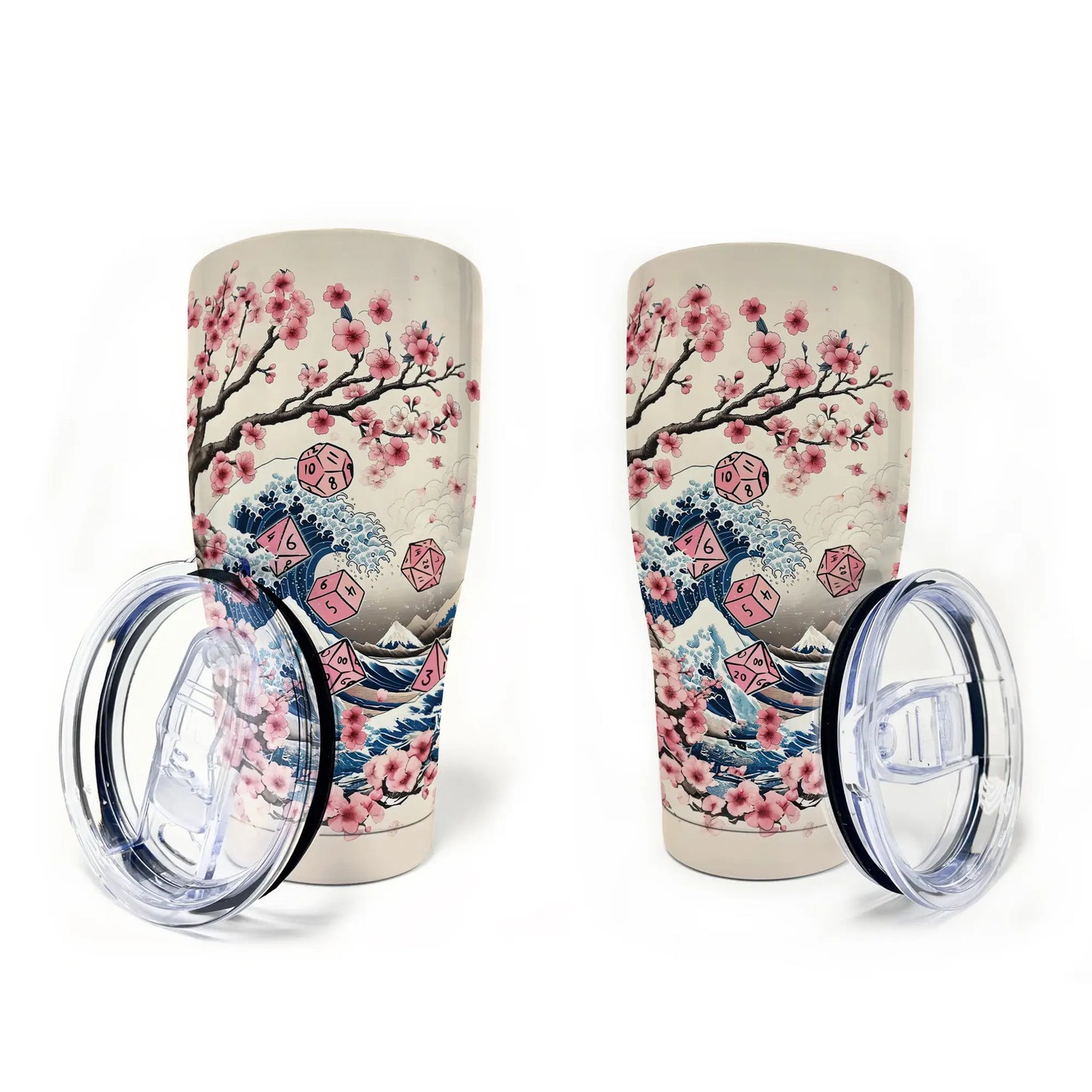 Pink Flower Dice Tumbler