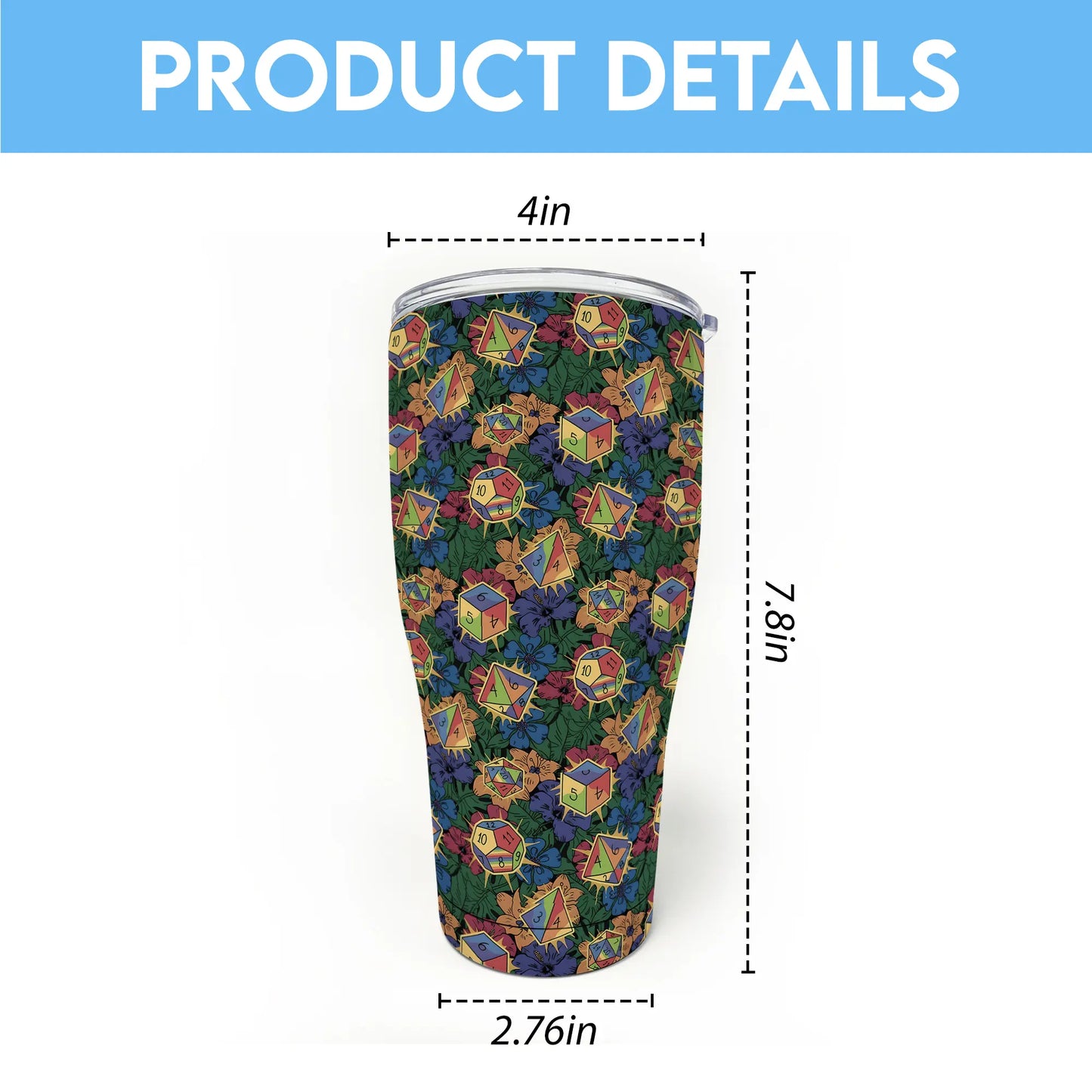 Rainbow Dice Tumbler