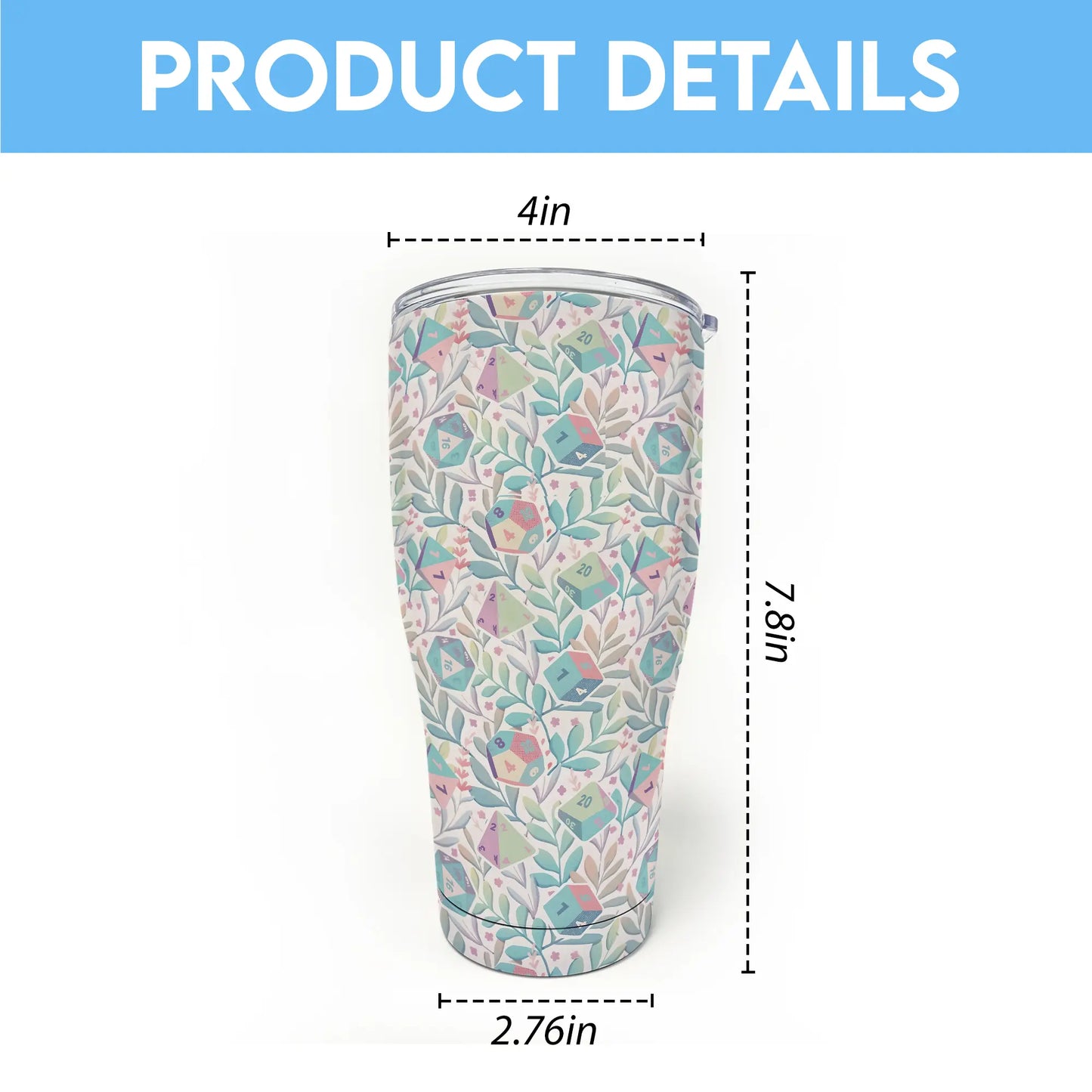 Soft Flower Dice Tumbler