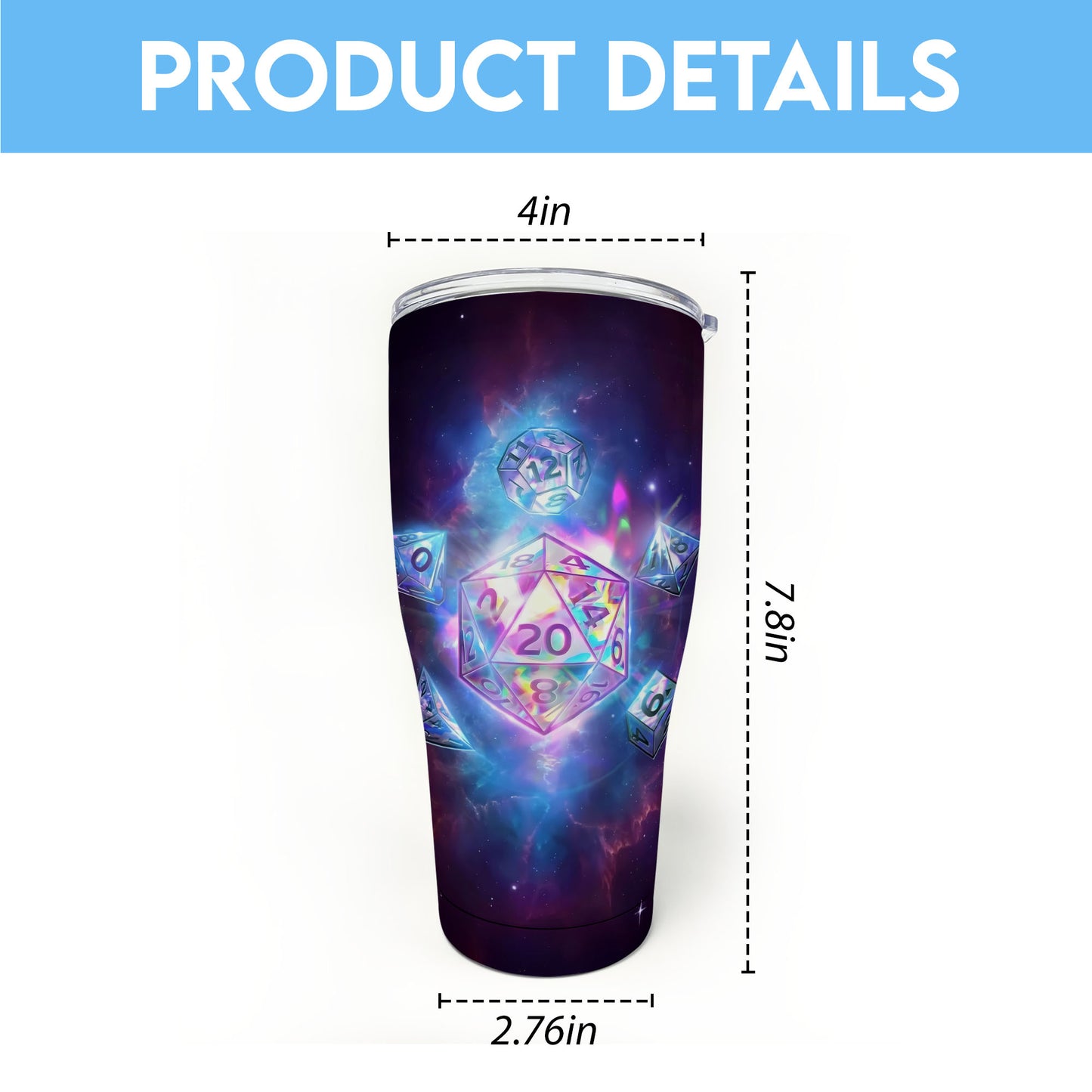 Dice In Galaxy Tumbler