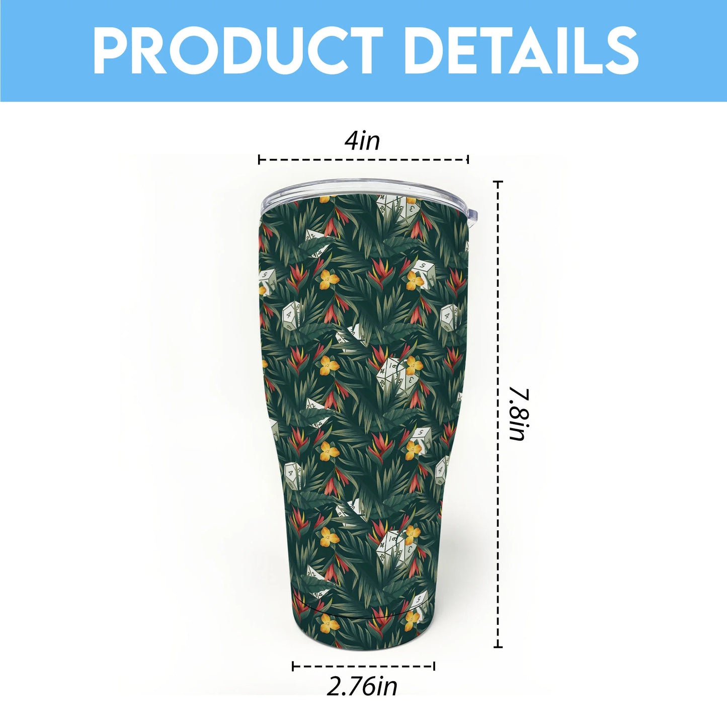 Tropical Dice Pattern Tumbler