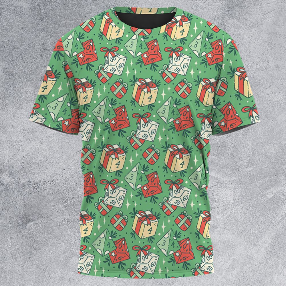 Christmas Dice Gift All-Over Print Unisex T-Shirt -  - 3