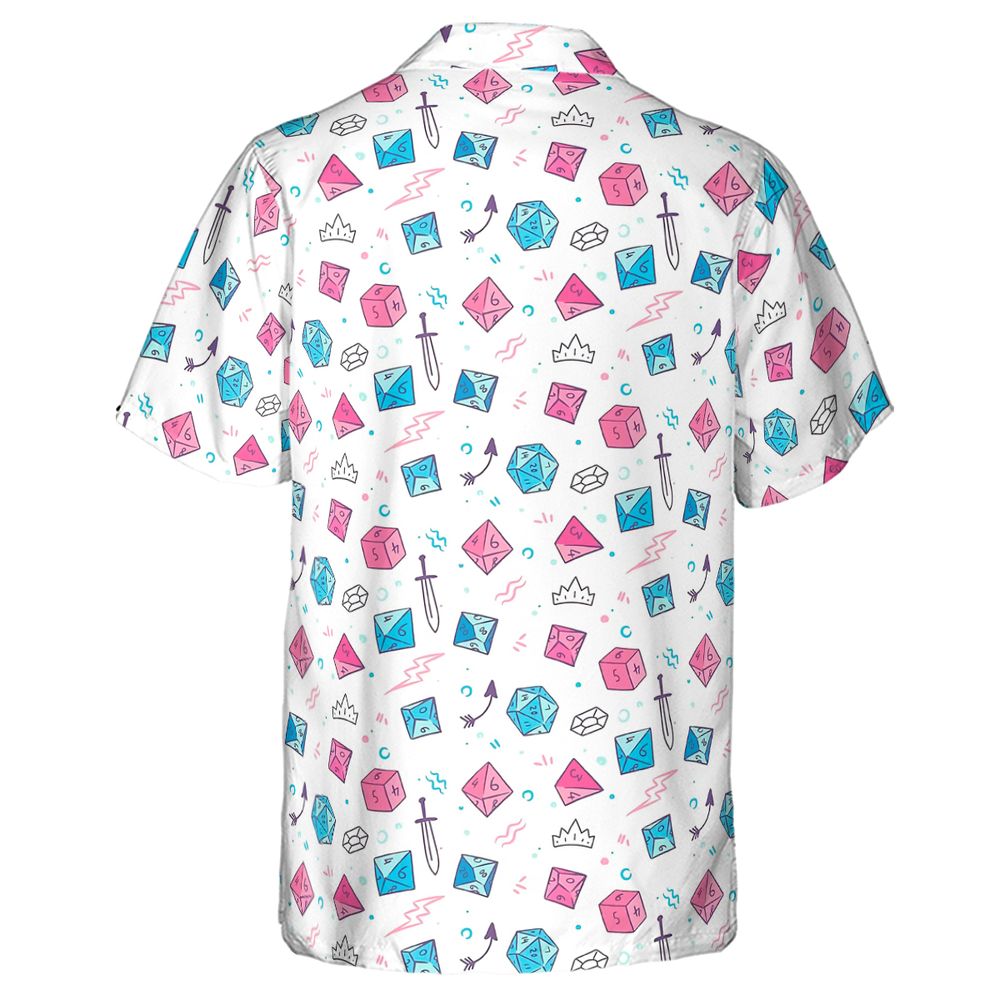 DnD Dice Pattern Cute Hawaiian Shirt -  - 3