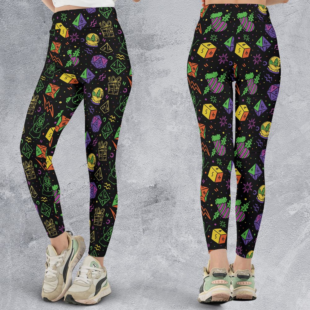 Christmas Role Playing Dice Legging -  - 3