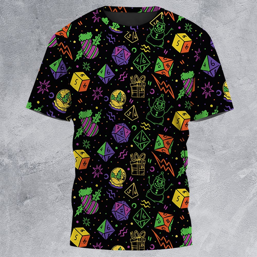 Christmas Role Playing Dice All-Over Print Unisex T-Shirt -  - 3