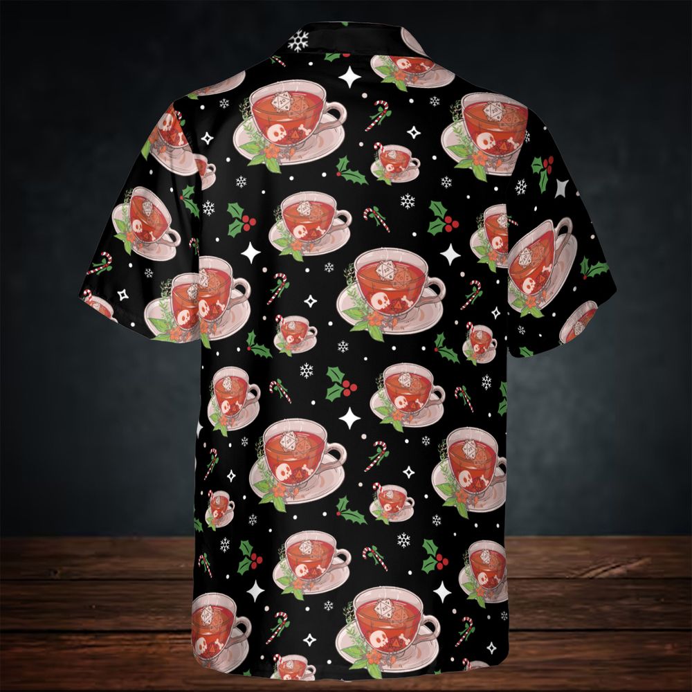 Cute DnD Christmas Tea Button Down Shirt -  - 3