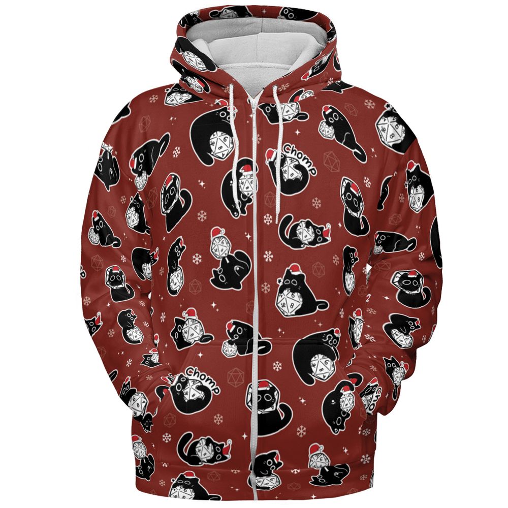 Christmas Black Cat Dice All-over Print Hoodie -  - 3