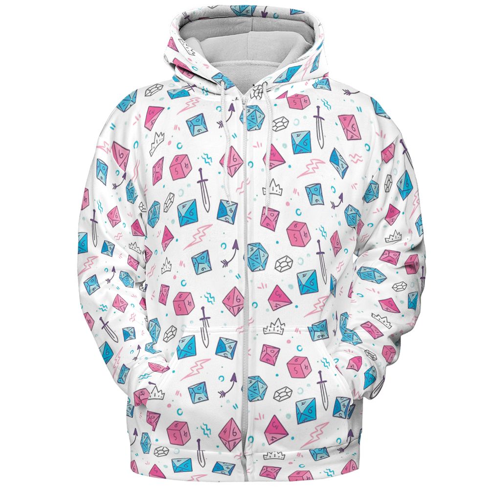 DnD Dice Pattern Cute All-over Print Hoodie -  - 3