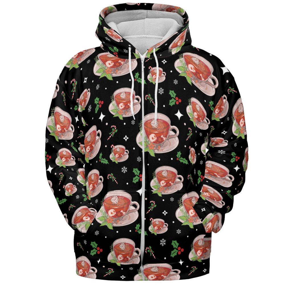 Cute DnD Christmas Tea All-over Print Hoodie -  - 3