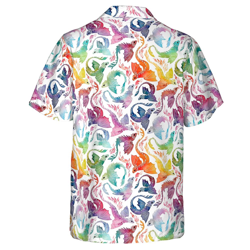 Dragon fire rainbow Hawaiian Shirt -  - 3