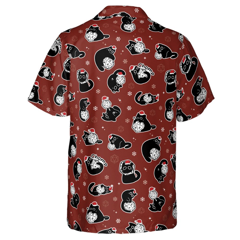 Christmas Black Cat Dice Hawaiian Shirt -  - 3