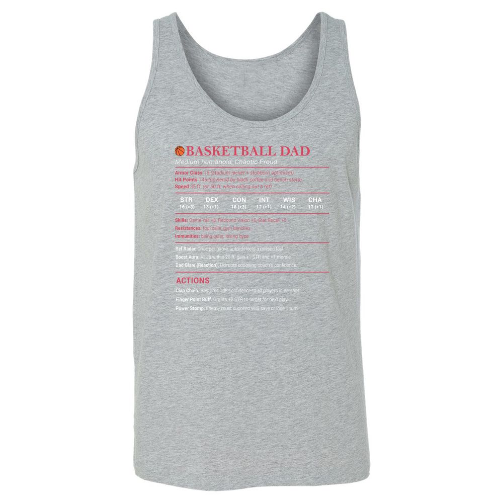 Basketball Dad Unisex Jersey Tank - Athletic Heather - 4