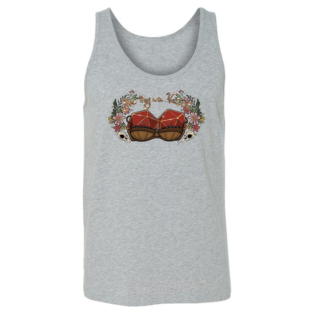 Yes They're Natural Unisex Jersey Tank - Athletic Heather - 4