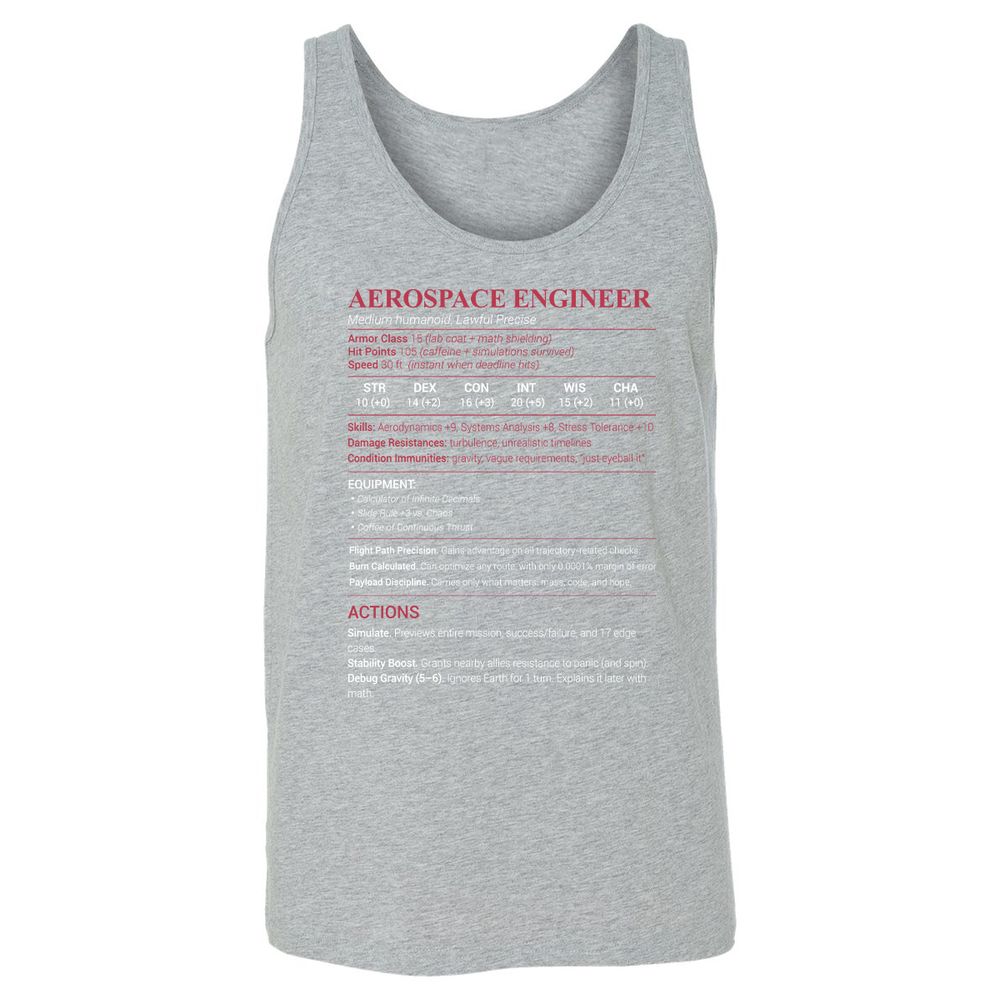 Aerospace Engineer Unisex Jersey Tank - Athletic Heather - 4