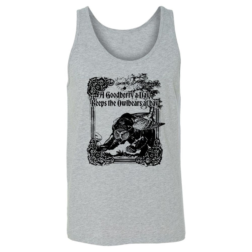 A Goodberry A Day Keeps The Owlbears At Bay Unisex Jersey Tank - Athletic Heather - 4