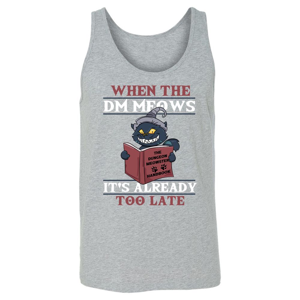 When The DM Meow Unisex Jersey Tank - Athletic Heather - 4