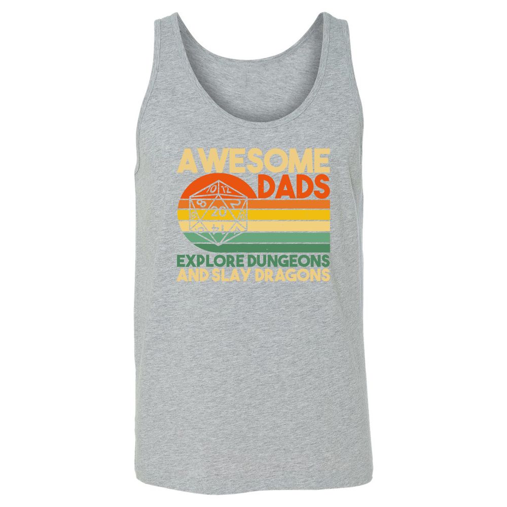 Awesome Dads Explore Dungeons Unisex Jersey Tank - Athletic Heather - 4