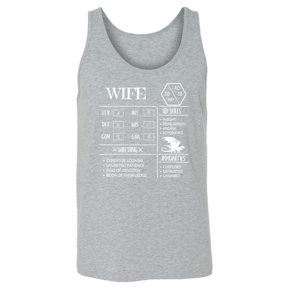Wife Stats 2 Unisex Jersey Tank - Athletic Heather - 4