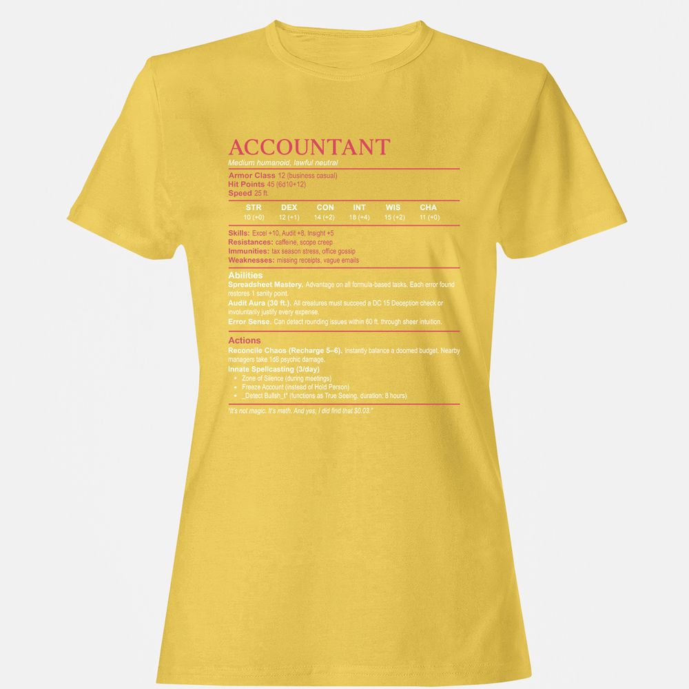 Accountant Stats Women's T-Shirt - Daisy - 4