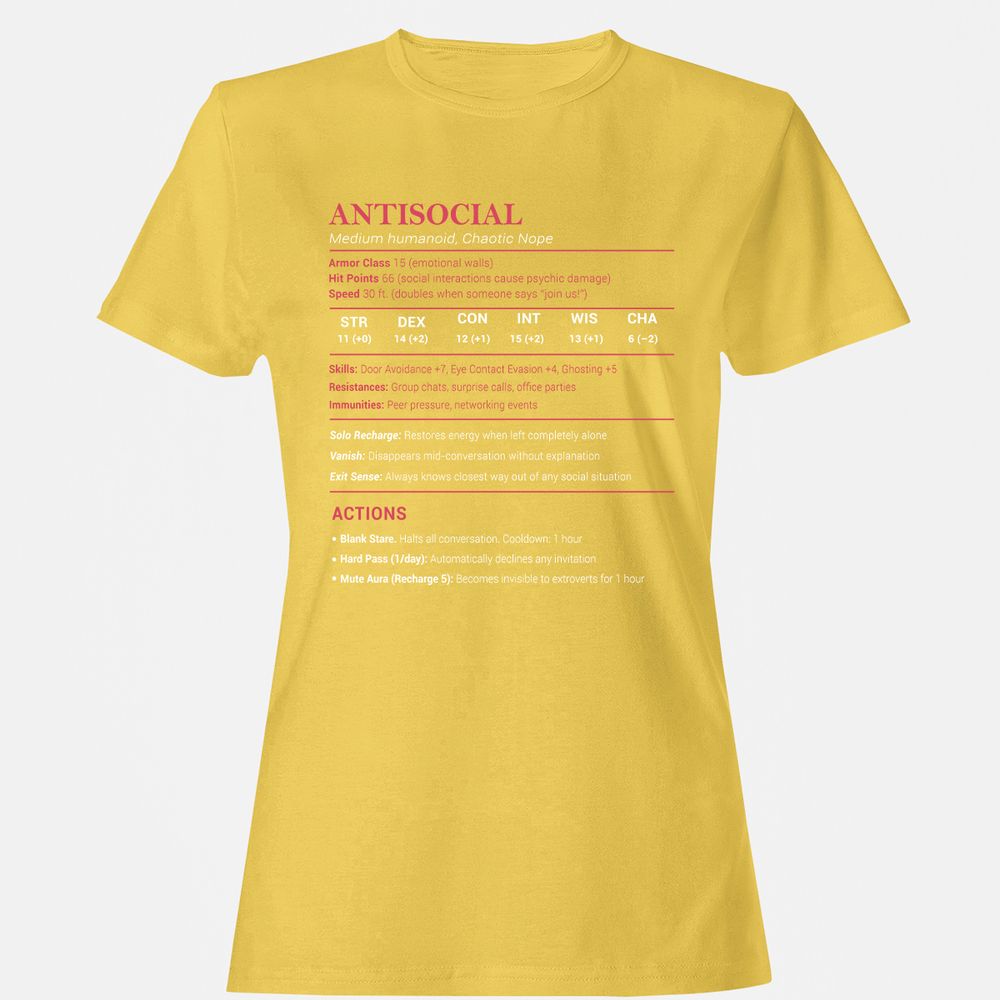 Antisocial Stats Women's T-Shirt - Daisy - 4