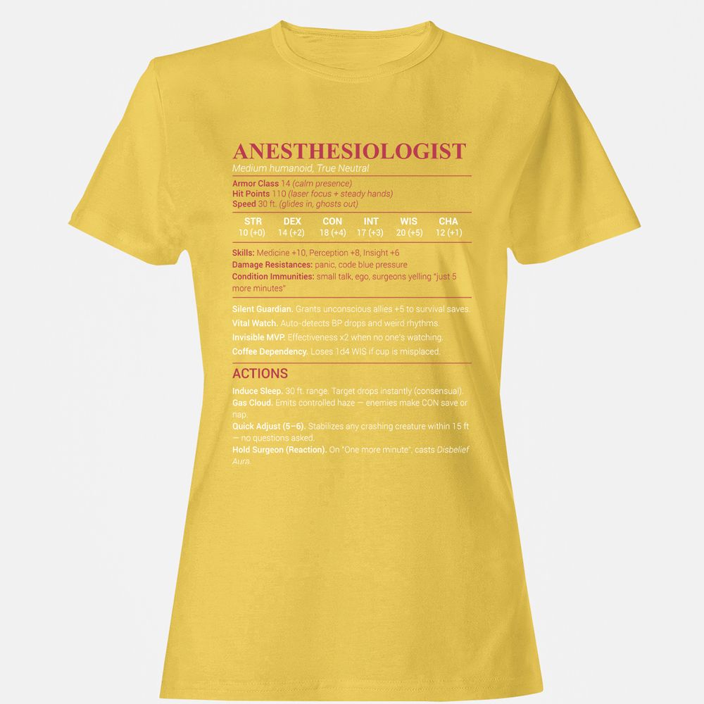 Anesthesiologist Stats Women's T-Shirt - Daisy - 4