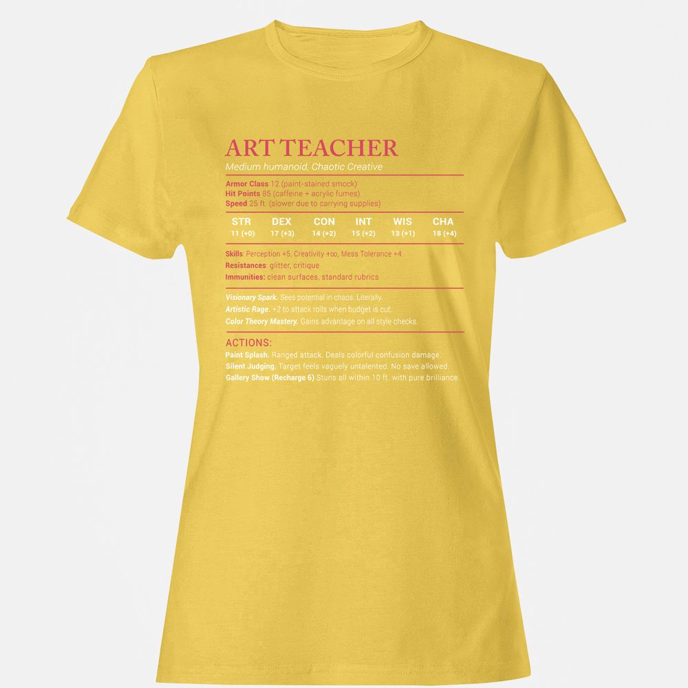 Art Teacher Stats Women's T-Shirt - Daisy - 4