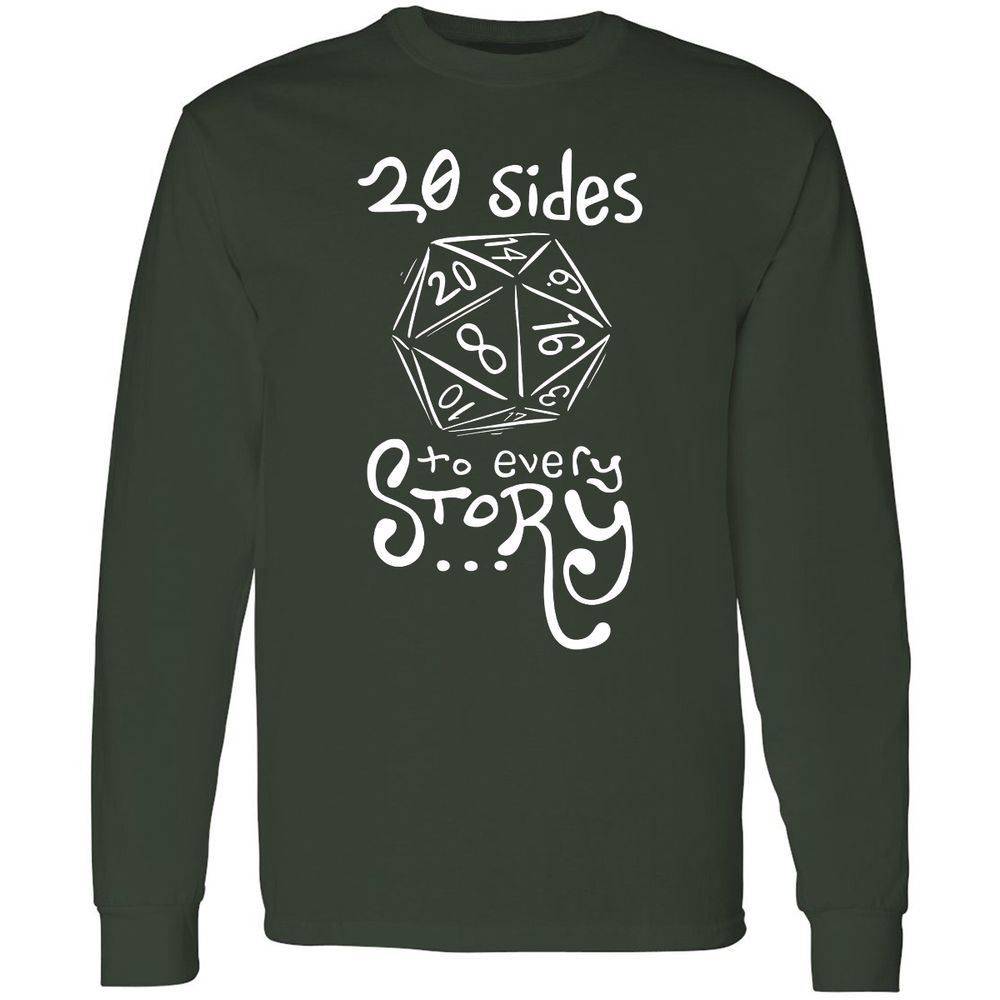 20 Sides to Every Story Long Sleeve T-Shirt - Forest Green - 4