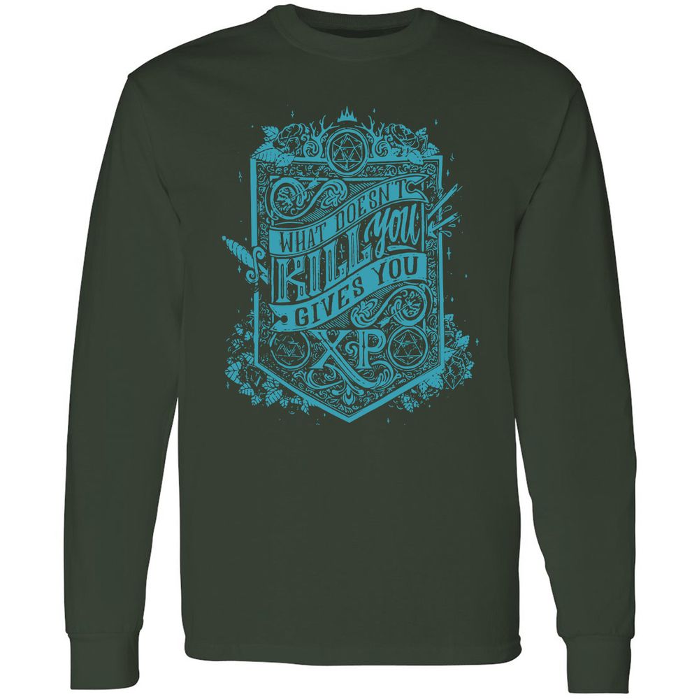 What Doesn't Kill You Gives You XP Long Sleeve T-Shirt - Forest Green - 4