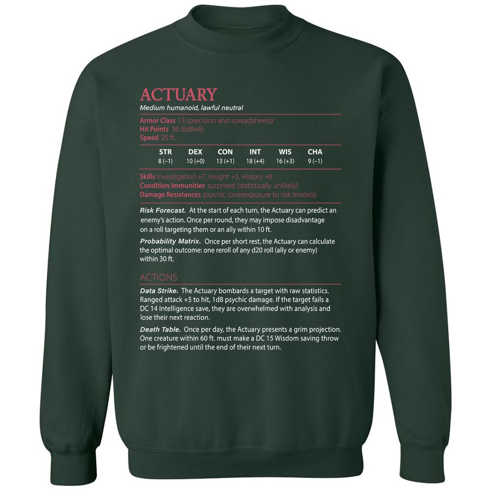 Actuary Stats - Forest Green - 4