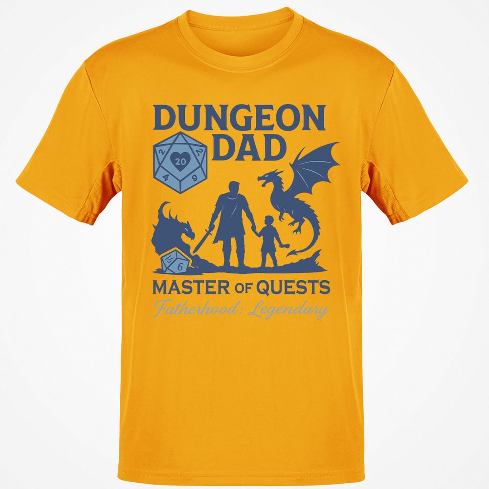 Dungeon Dad Master Of Quests Classic Unisex T-Shirt - Gold - 4