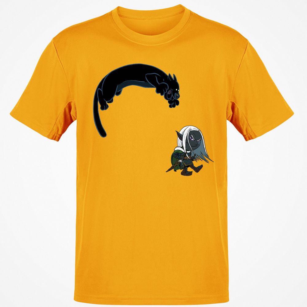 Drizzt And Guenhwyvar Classic Unisex T-Shirt - Gold - 4