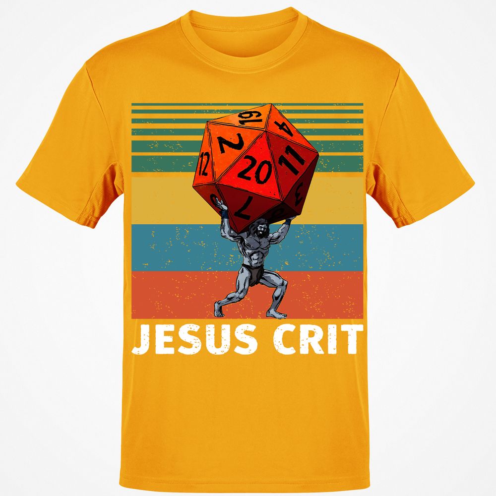 Jesus Crit Classic Unisex T-Shirt - Gold - 4