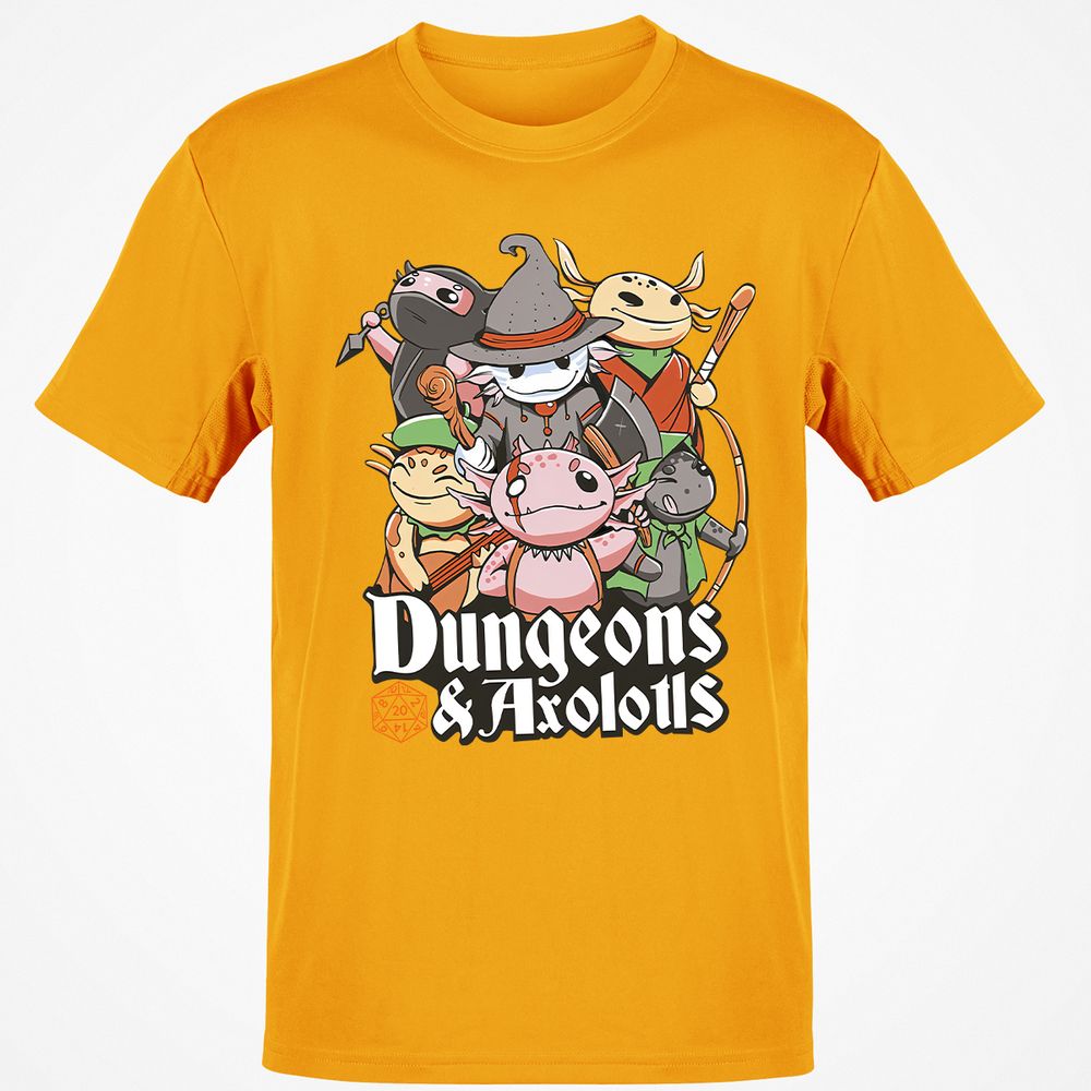 Dungeons And Axolotls Classic Unisex T-Shirt - Gold - 4