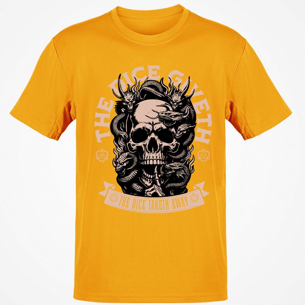 The Dice Giveth The Dice Taketh Away Classic Unisex T-Shirt - Gold - 4