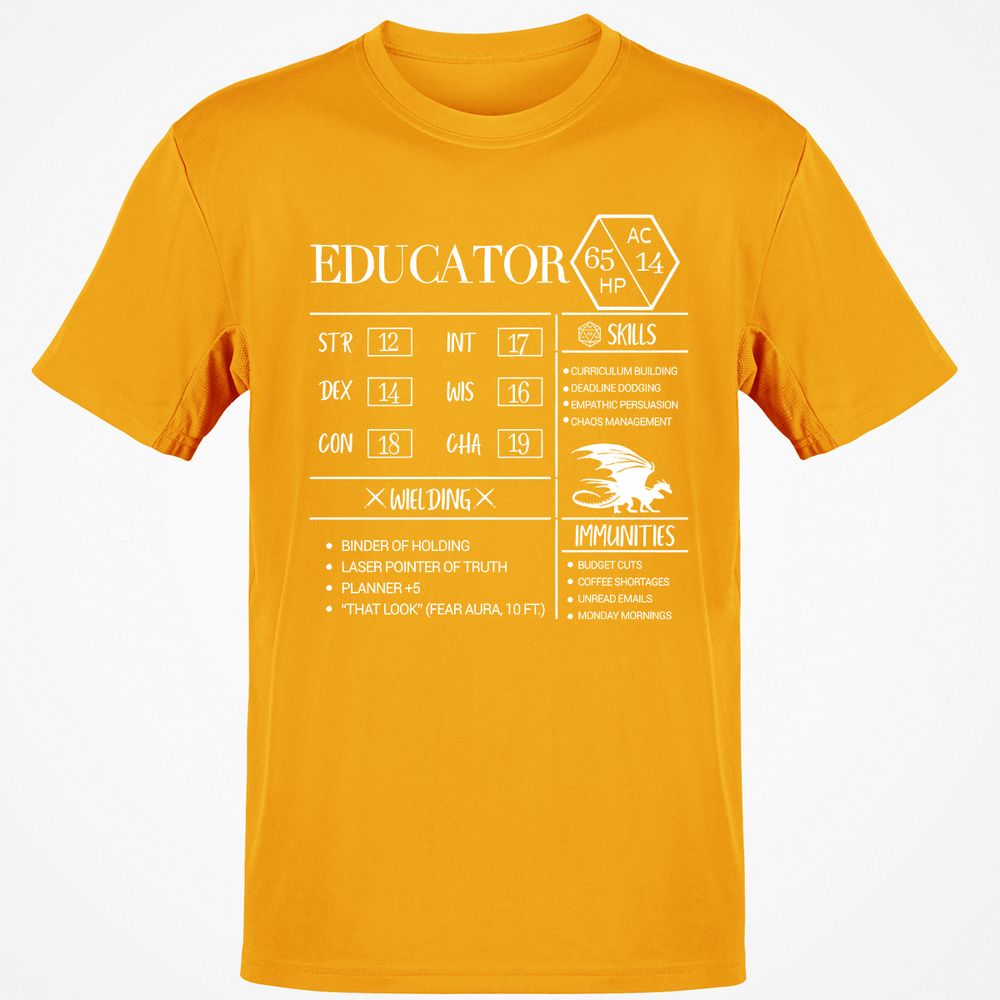 Educator New Classic Unisex T-Shirt - Gold - 4