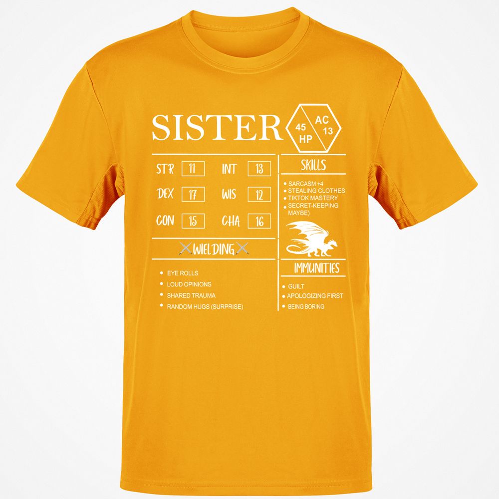 Sister Stats Classic Unisex T-Shirt - Gold - 4