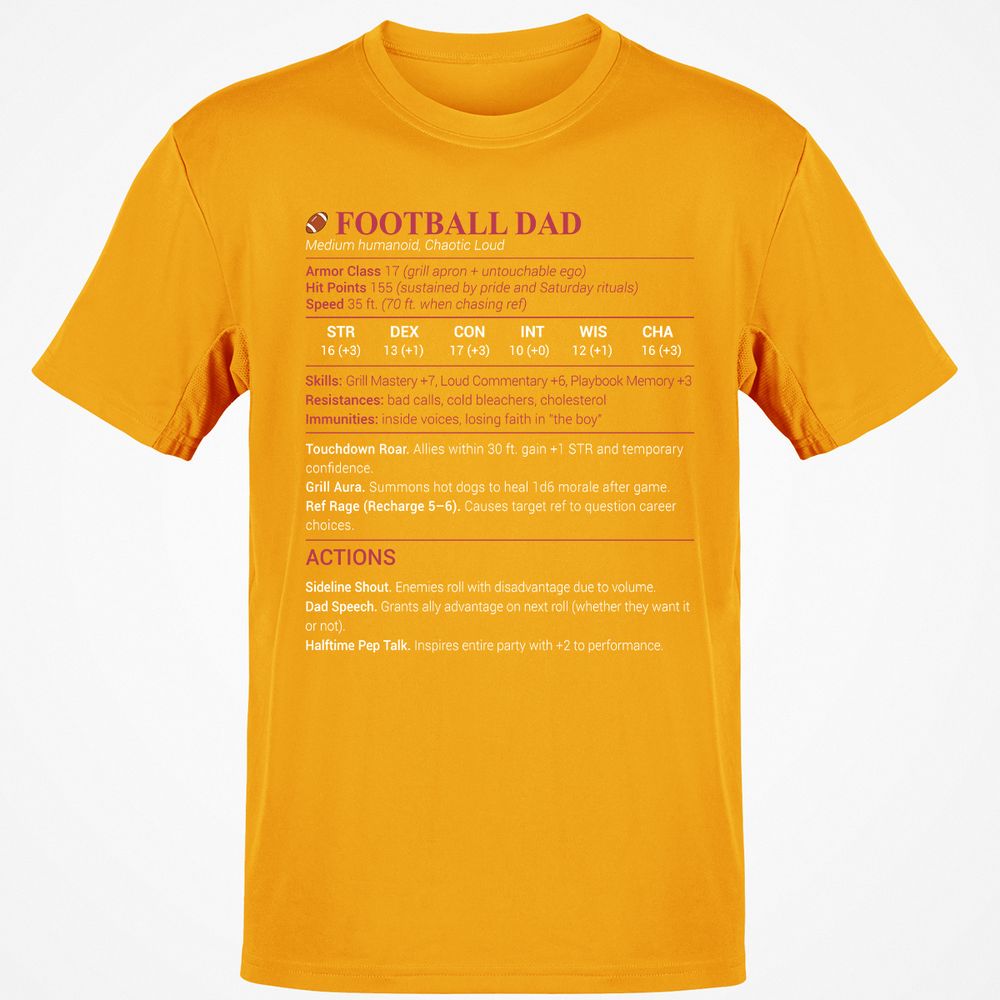 Football Dad Classic Unisex T-Shirt - Gold - 4