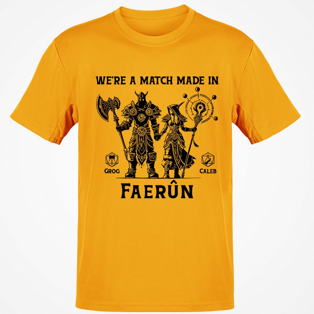 Custom DnD Class Couple Classic Unisex T-Shirt - Gold - 4