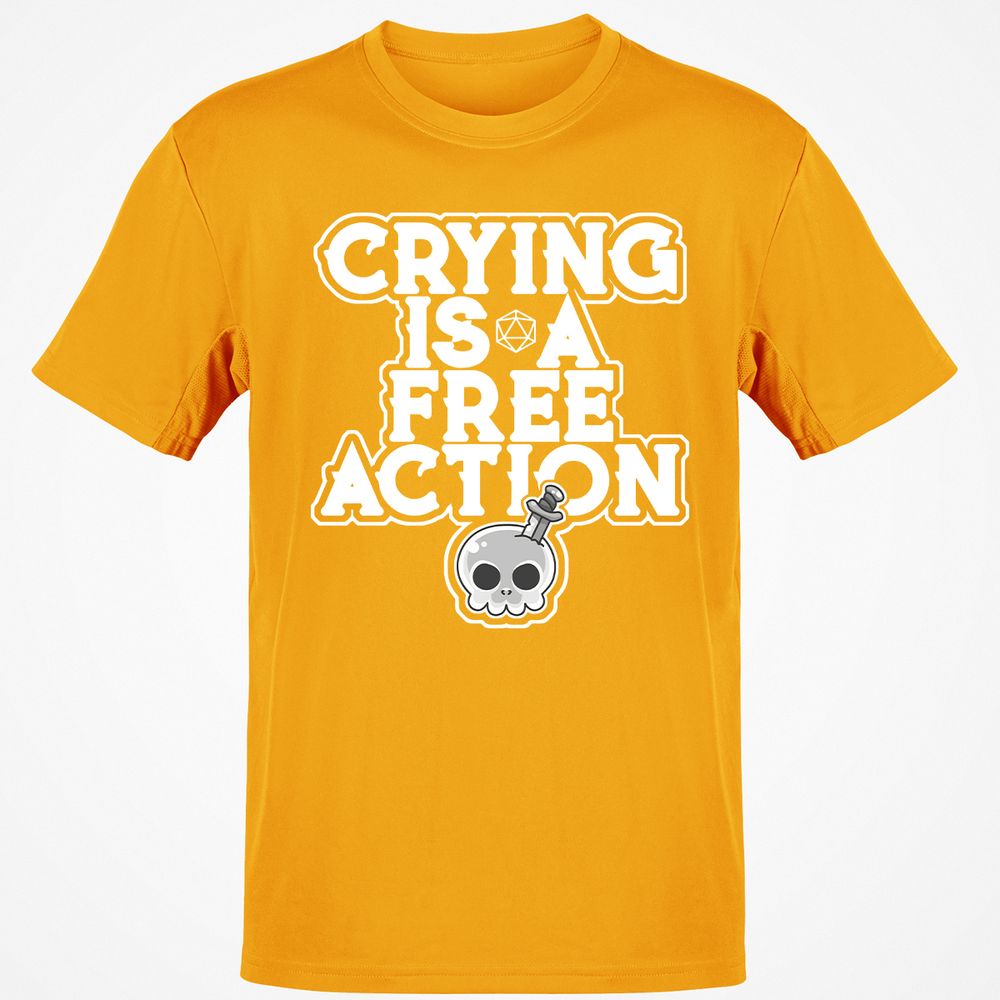Crying Is A Free Action T-Shirt - Gold - 4