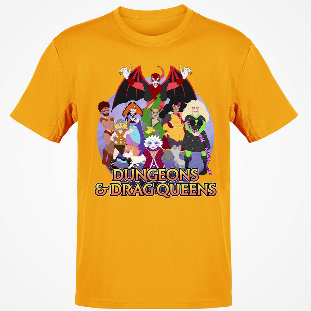 Dungeons n Drag Queens Cartoon Classic Unisex T-Shirt - Gold - 4