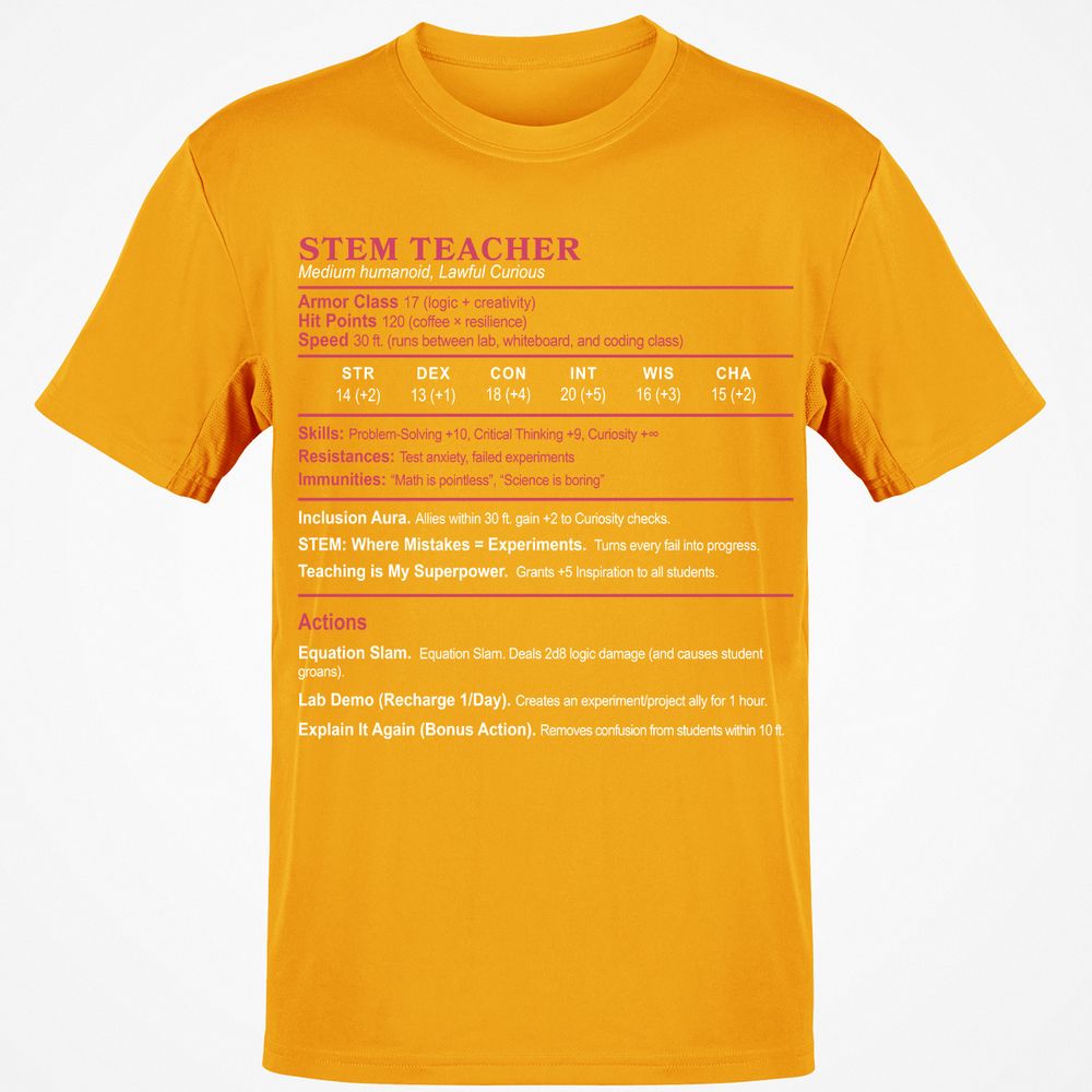 STEM TEACHER Classic Unisex T-Shirt - Gold - 4