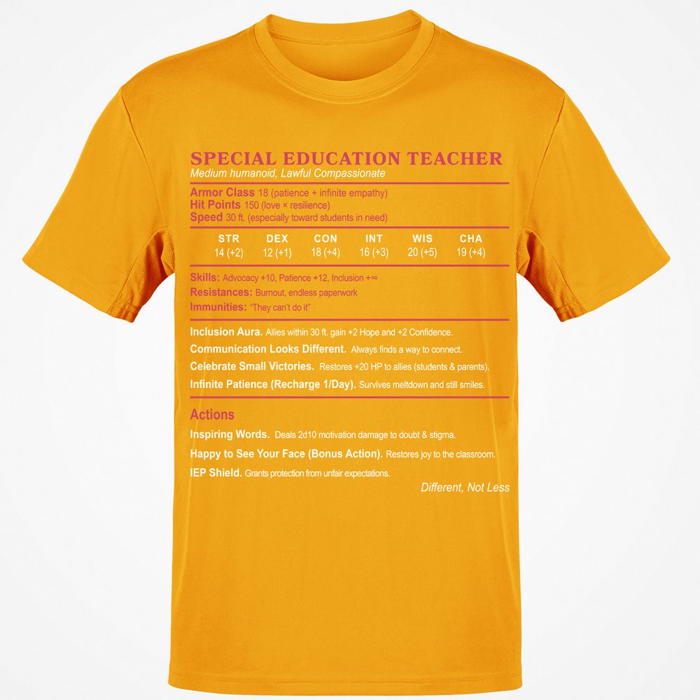 Special Education Teacher Classic Unisex T-Shirt - Gold - 4