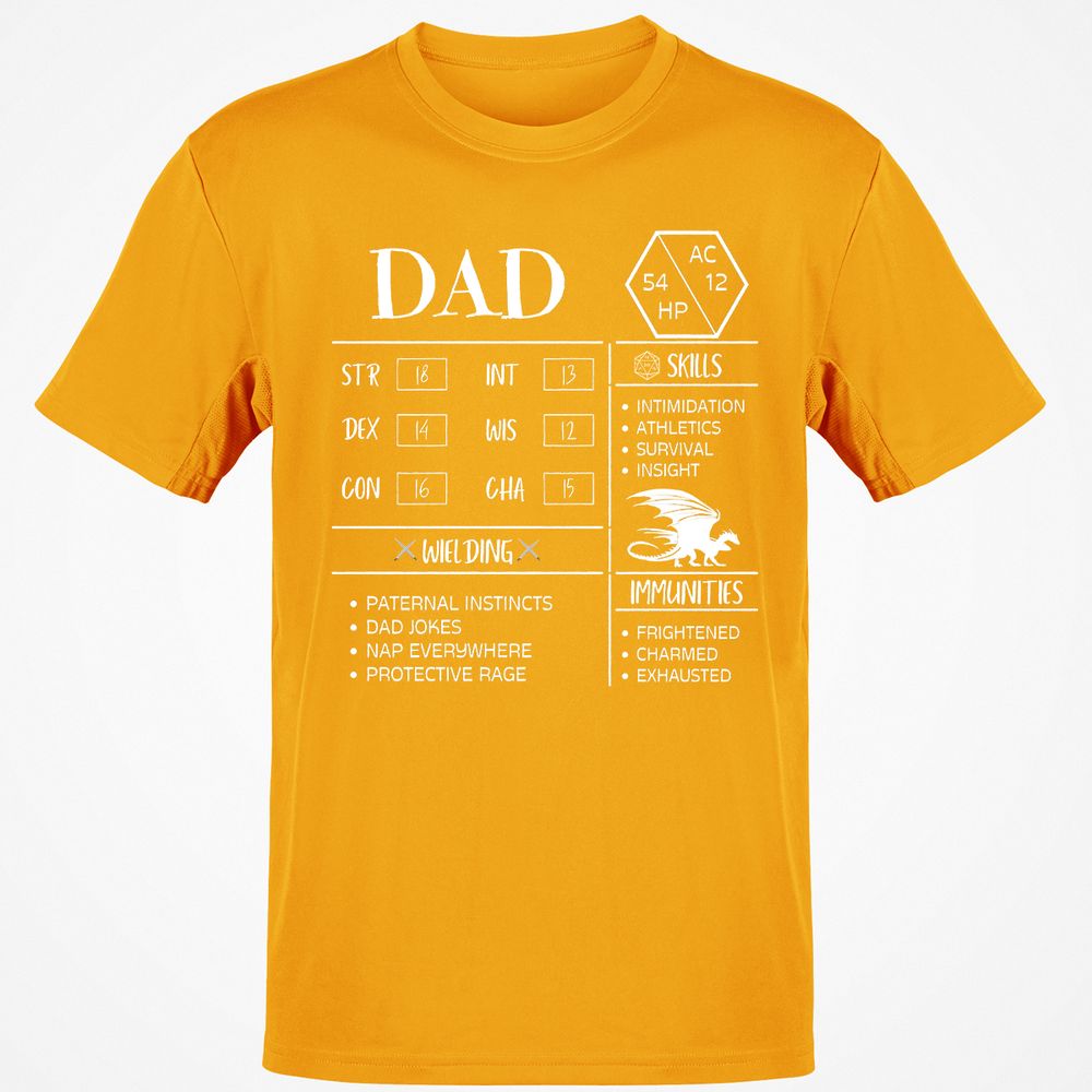 Dad Stats 2 Classic Unisex T-Shirt - Gold - 4
