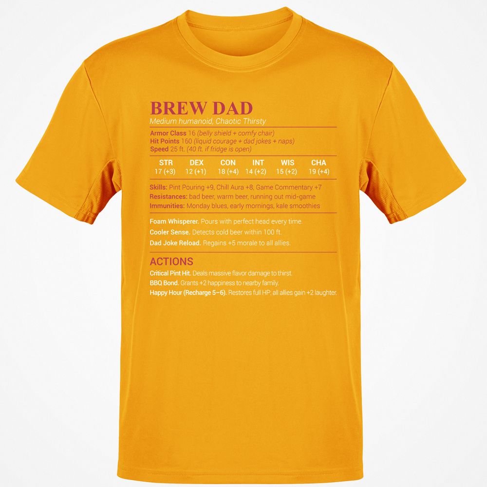 Brew Dad Classic Unisex T-Shirt - Gold - 4