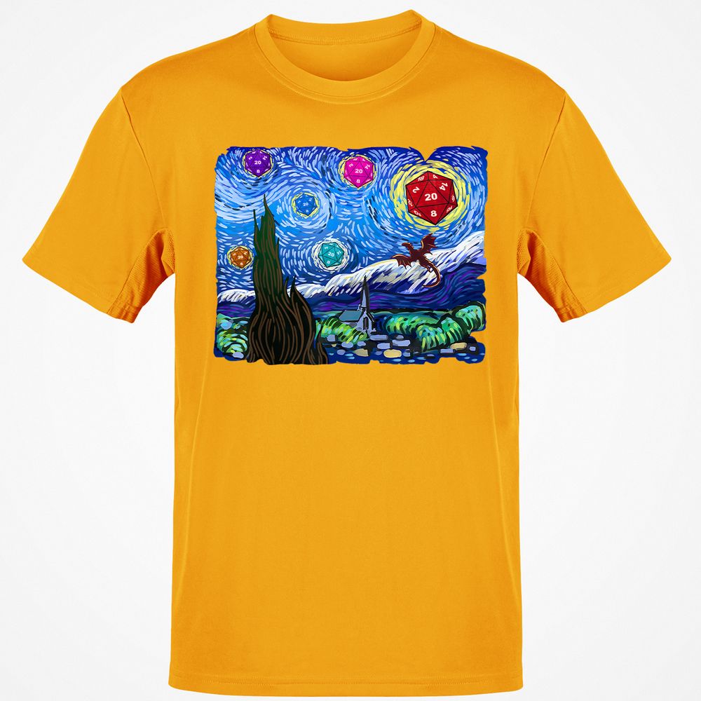 Dragon Starry Night Classic Unisex T-Shirt - Gold - 4