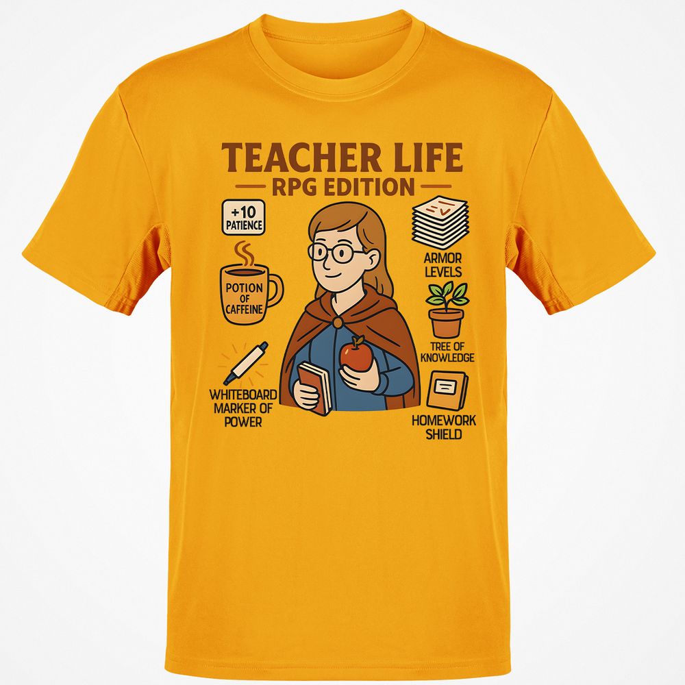 Teacher Life RPG Edition Classic Unisex T-Shirt - Gold - 4