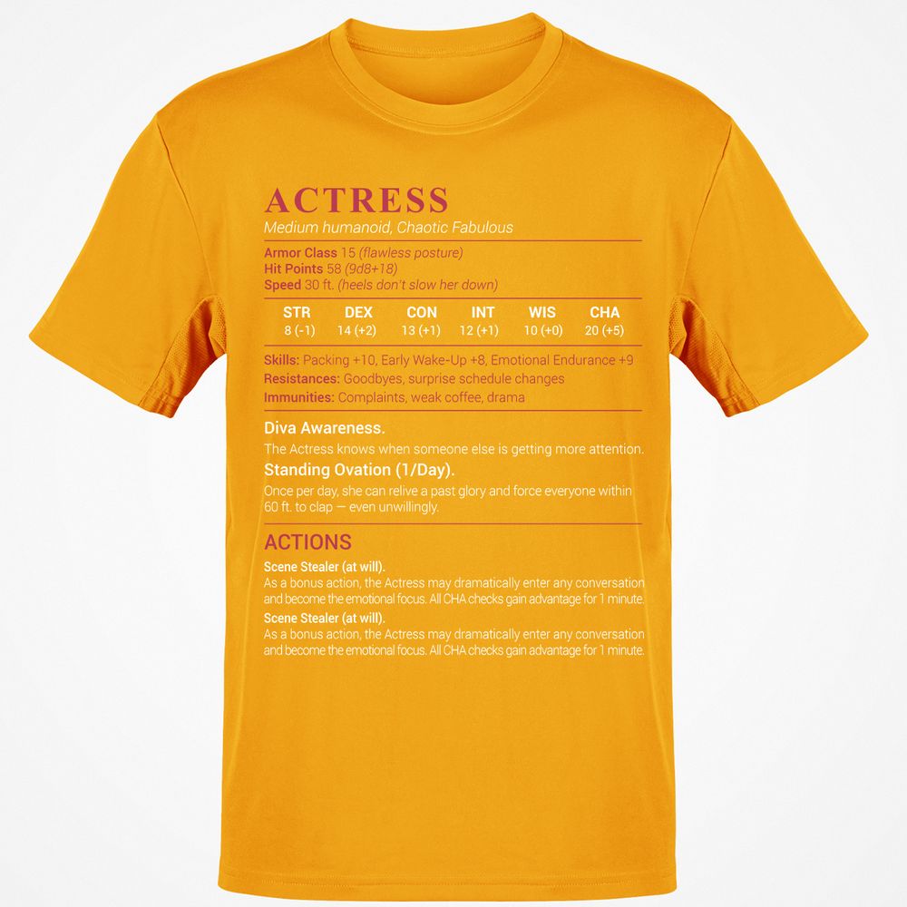 Actress Stats Classic Unisex T-Shirt - Gold - 4