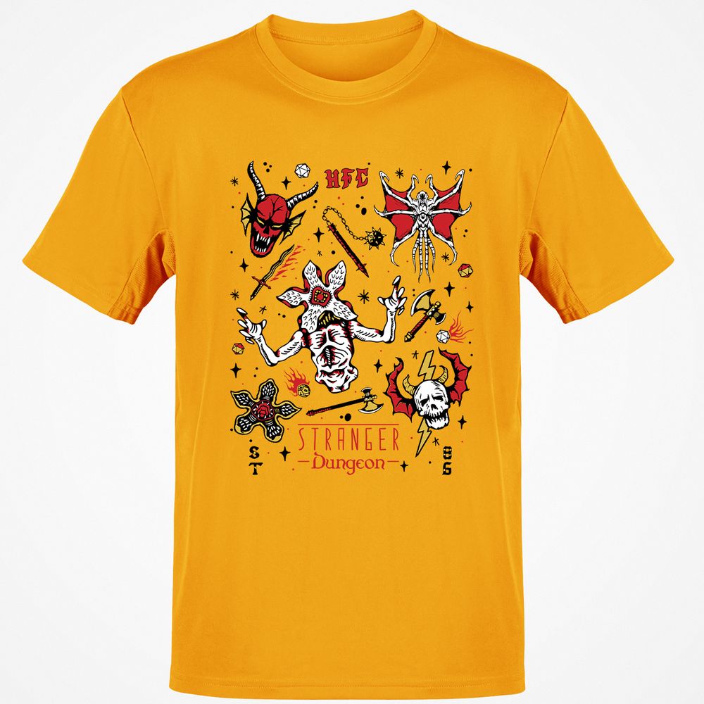 STRANGER DUNGEON Classic Unisex T-Shirt - Gold - 4