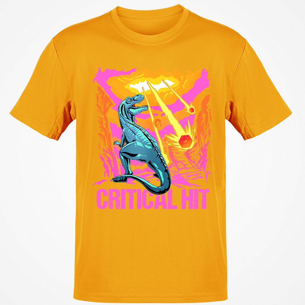 Dinosaur Critical Hit Classic Unisex T-Shirt - Gold - 4
